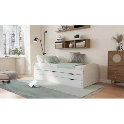 3S. x Home Lit en Pin Massif 90x190 ULLI Blanc Sale