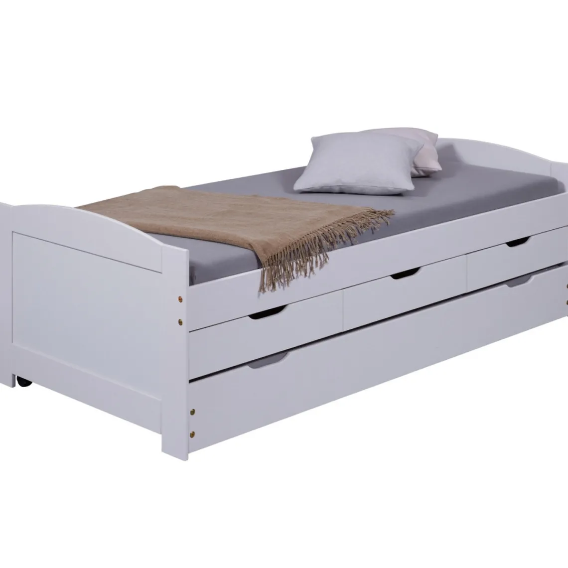 3S. x Home Lit en Pin Massif 90x190 ULLI Blanc Sale