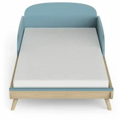 3 SUISSES Lit enfant sans barreaux FIRMIANA bleu orage et pin naturel Clearance