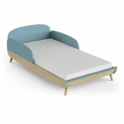 3 SUISSES Lit enfant sans barreaux FIRMIANA bleu orage et pin naturel Clearance