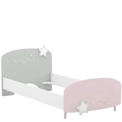 3 SUISSES Lit enfant étoiles blanc rose