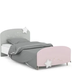 3 SUISSES Lit Enfant étoiles rose blanc