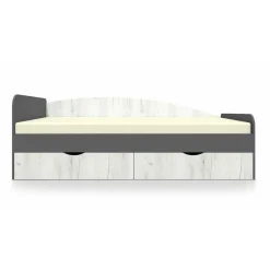 3S. x Home Lit enfant 90x200cm Gris et Bois clair Best