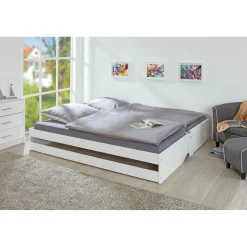 3S. x Home Lit multifonction 90x200 LORA Blanc