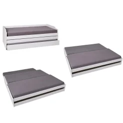 3S. x Home Lit multifonction 90x200 LORA Blanc