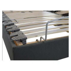 Selenia Lit Relaxation 100% Latex 5 Zones + Sommier Tissu Gris Déco Lattes Flexibles Avec Réglage Fermeté Au Niveau Lombaire New