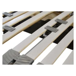 Selenia Lit Relaxation 100% Latex 5 Zones + Sommier Tissu Gris Déco Lattes Flexibles Avec Réglage Fermeté Au Niveau Lombaire New