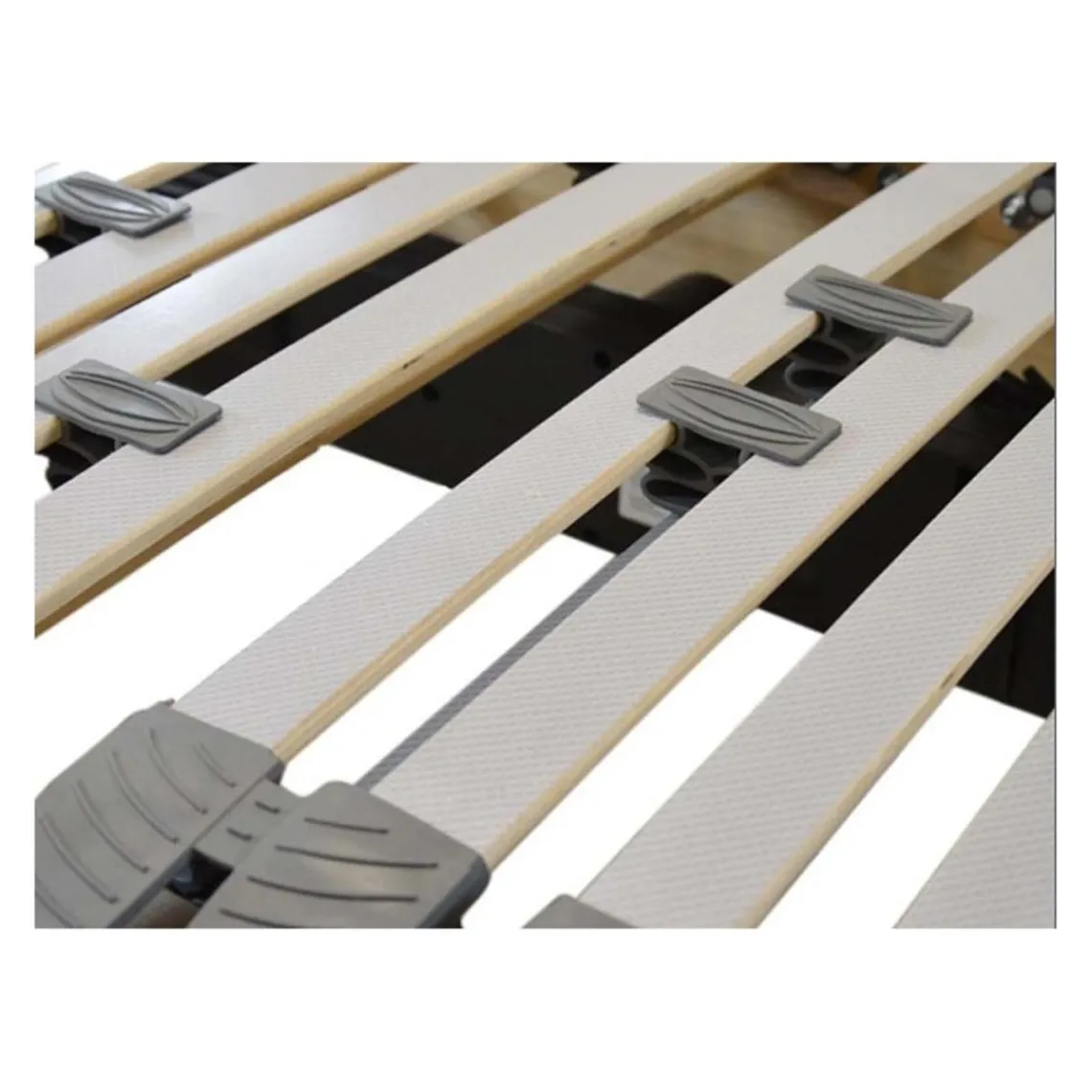 Selenia Lit Relaxation 100% Latex 5 Zones + Sommier Tissu Gris Déco Lattes Flexibles Avec Réglage Fermeté Au Niveau Lombaire New