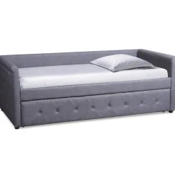 3S. x Home Lit simple gigogne Garry Tissu Gris Foncé New