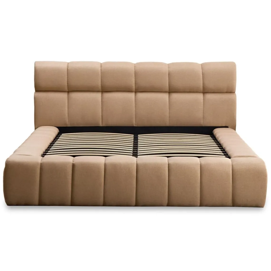 3S. x Home Lit-coffre complet avec rebords matelassés Challow Tissu Beige Best
