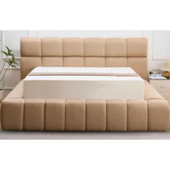 3S. x Home Lit-coffre complet avec rebords matelassés Tissu Beige Online