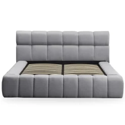 3S. x Home Lit-coffre complet avec rebords matelassés Tissu Gris foncé Challow