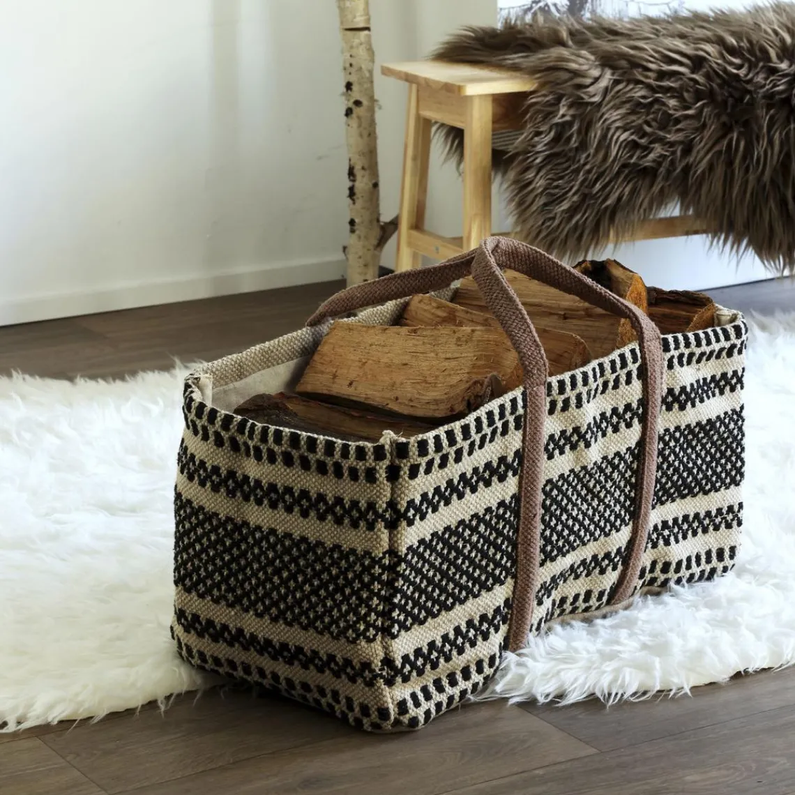 Becquet Logue sac à buches jacquard Online