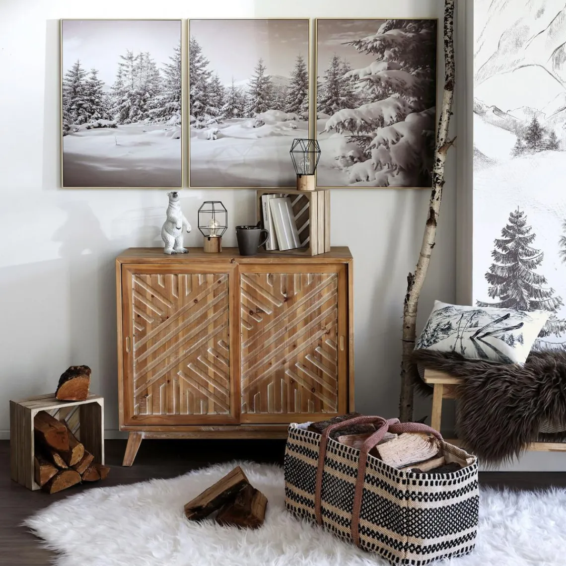 Becquet Logue sac à buches jacquard Online