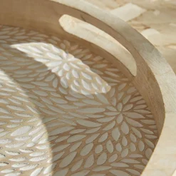 Today Lot 2 Plateaux arrondis en bois de manguier FACTORY Outlet