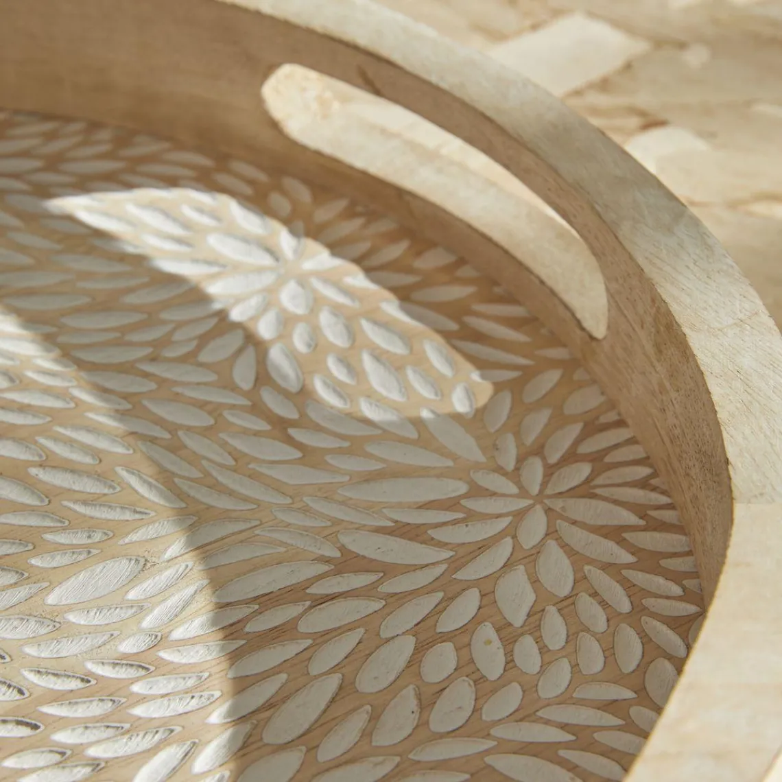 Today Lot 2 Plateaux arrondis en bois de manguier FACTORY Outlet