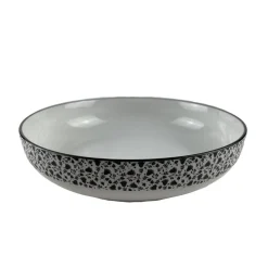 Becquet Lot de 4 assiettes creuses céramique BLACK FLOWERS Discount