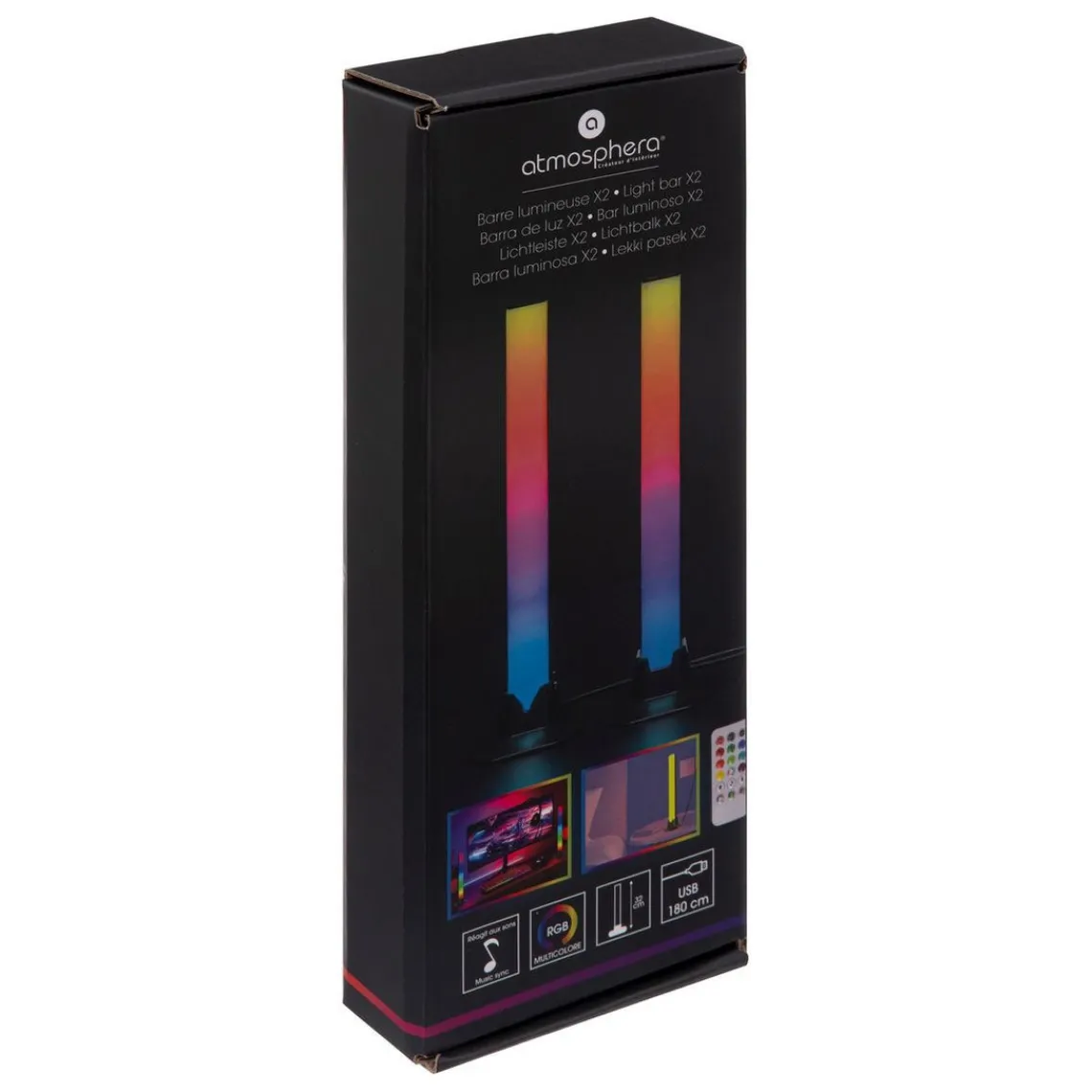 3S. x Home Lot de 2 barres lumineuses - Noir Sale