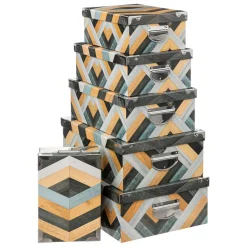 3S. x Home lot de 6 boites MARQUETERIE Gris