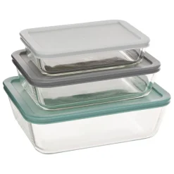 3S. x Home Lot de 3 boîtes de conservation en verre Clearance