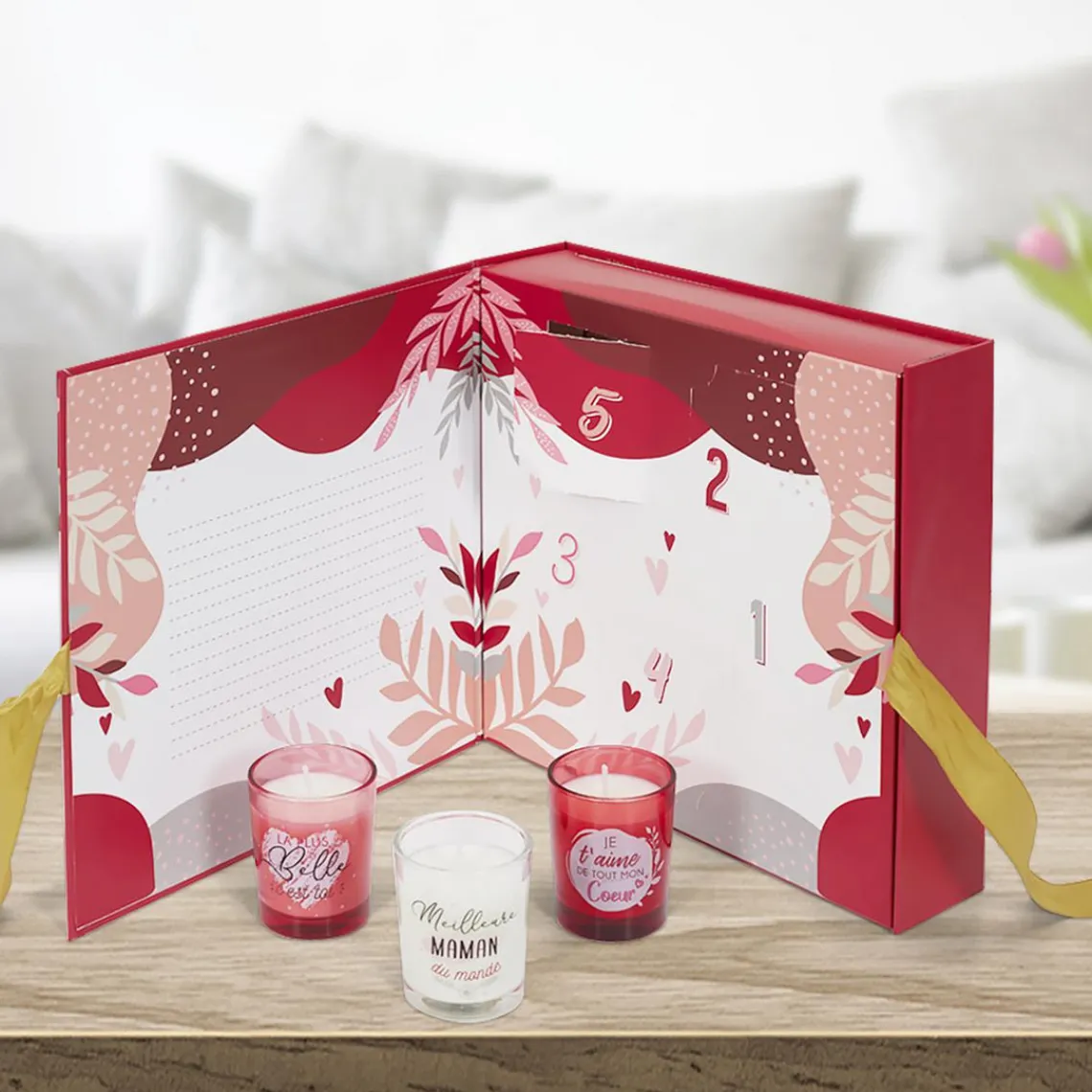 3S. x Home Lot de 5 Bougies Parfumées Calendrier Maman en verre Clearance