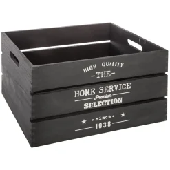 3S. x Home Lot de 6 caisses cagettes factory noires Gris Hot