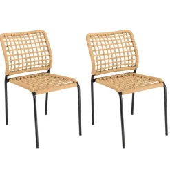 Macabane Lot de 2 chaises de jardin en cordage tressé beige VIANNEY Clearance