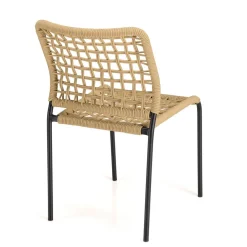 Macabane Lot de 2 chaises de jardin en cordage tressé beige VIANNEY Clearance
