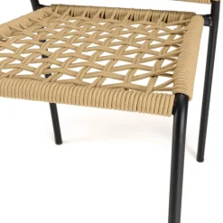 Macabane Lot de 2 chaises de jardin en cordage tressé beige VIANNEY Clearance