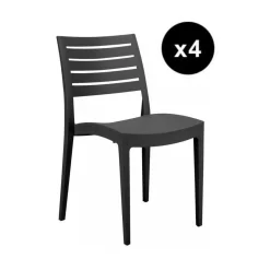 3S. x Home LOT DE 4 CHAISES De Jardin Firenze Anthracite