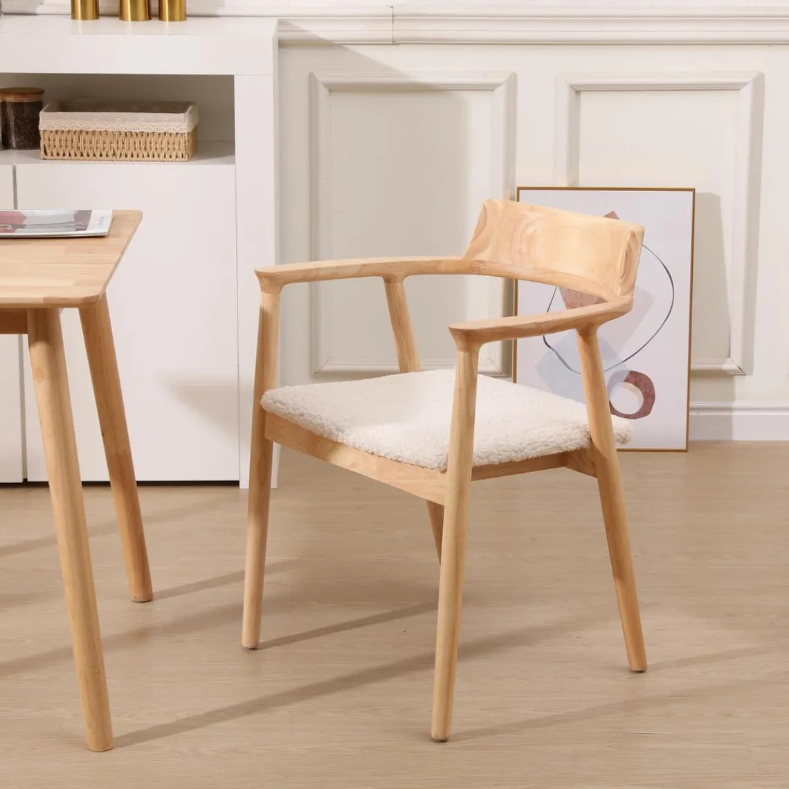 Nordlys Lot de 2 Chaises de Salle a Manger Scandinave en Bois Massif CORDOBA - Blanc Discount