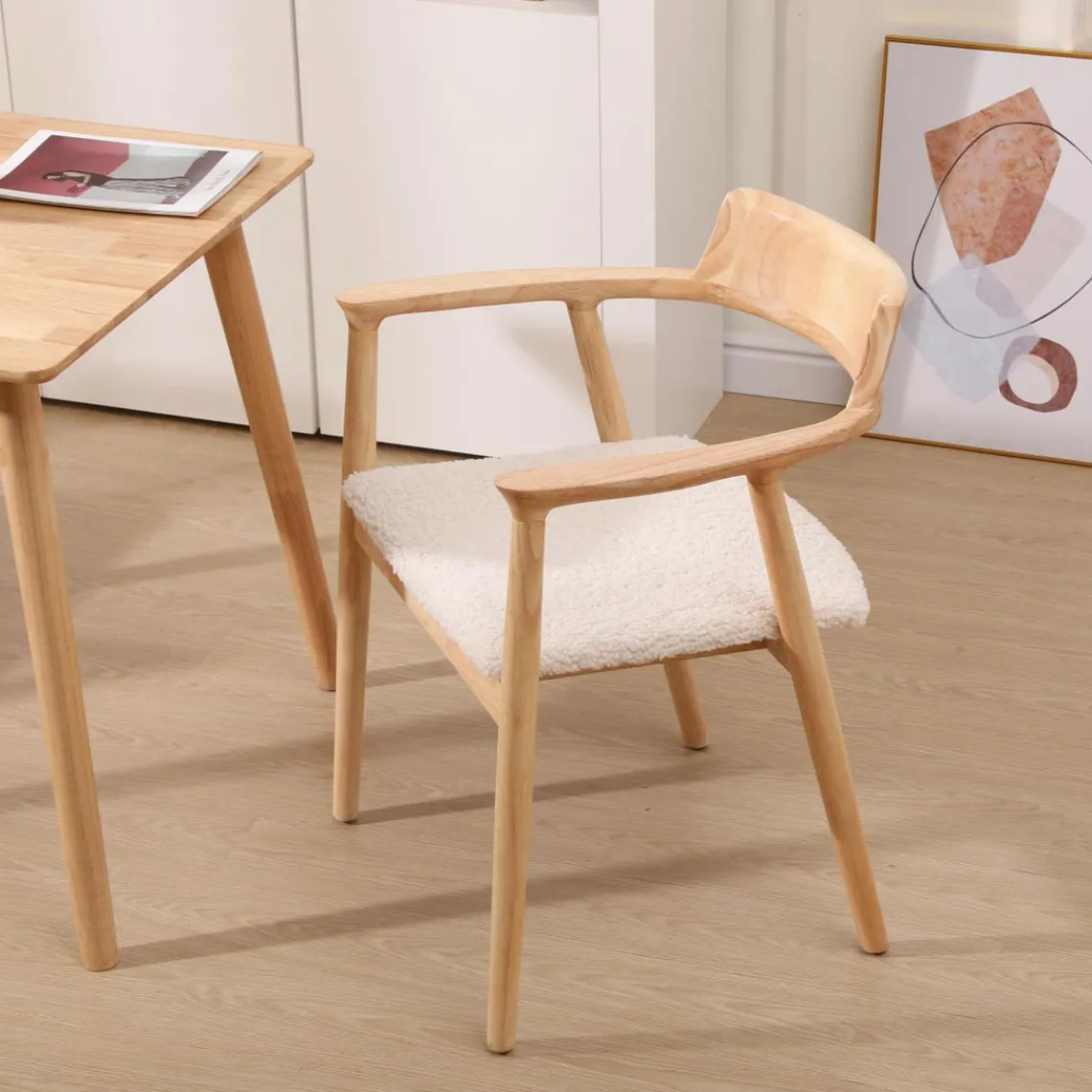 Nordlys Lot de 2 Chaises de Salle a Manger Scandinave en Bois Massif CORDOBA - Blanc Discount