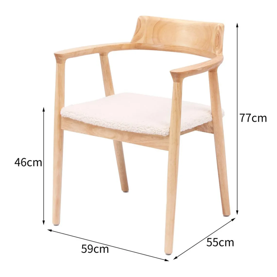 Nordlys Lot de 2 Chaises de Salle a Manger Scandinave en Bois Massif CORDOBA - Blanc Discount