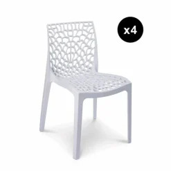 3S. x Home Lot De 4 Chaises Design Blanche GRUYER Online
