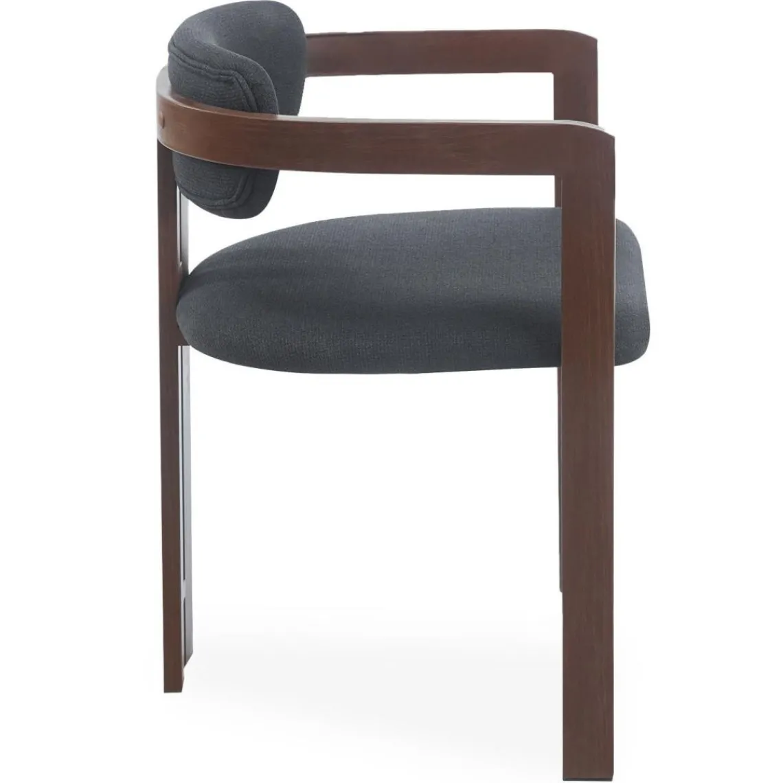 3S. x Home Lot de 2 chaises design Galilea Métal Effet bois foncé et Tissu Anthracite Outlet