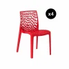 3S. x Home Lot De 4 Chaises Design Rouge GRUYER Clearance