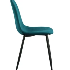 3S. x Home Lot de 4 chaises Gao Velours Vert Hot