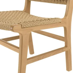 Macabane Lot de 2 chaises jardin teck naturel rotin synthétique beige VALERIA Hot