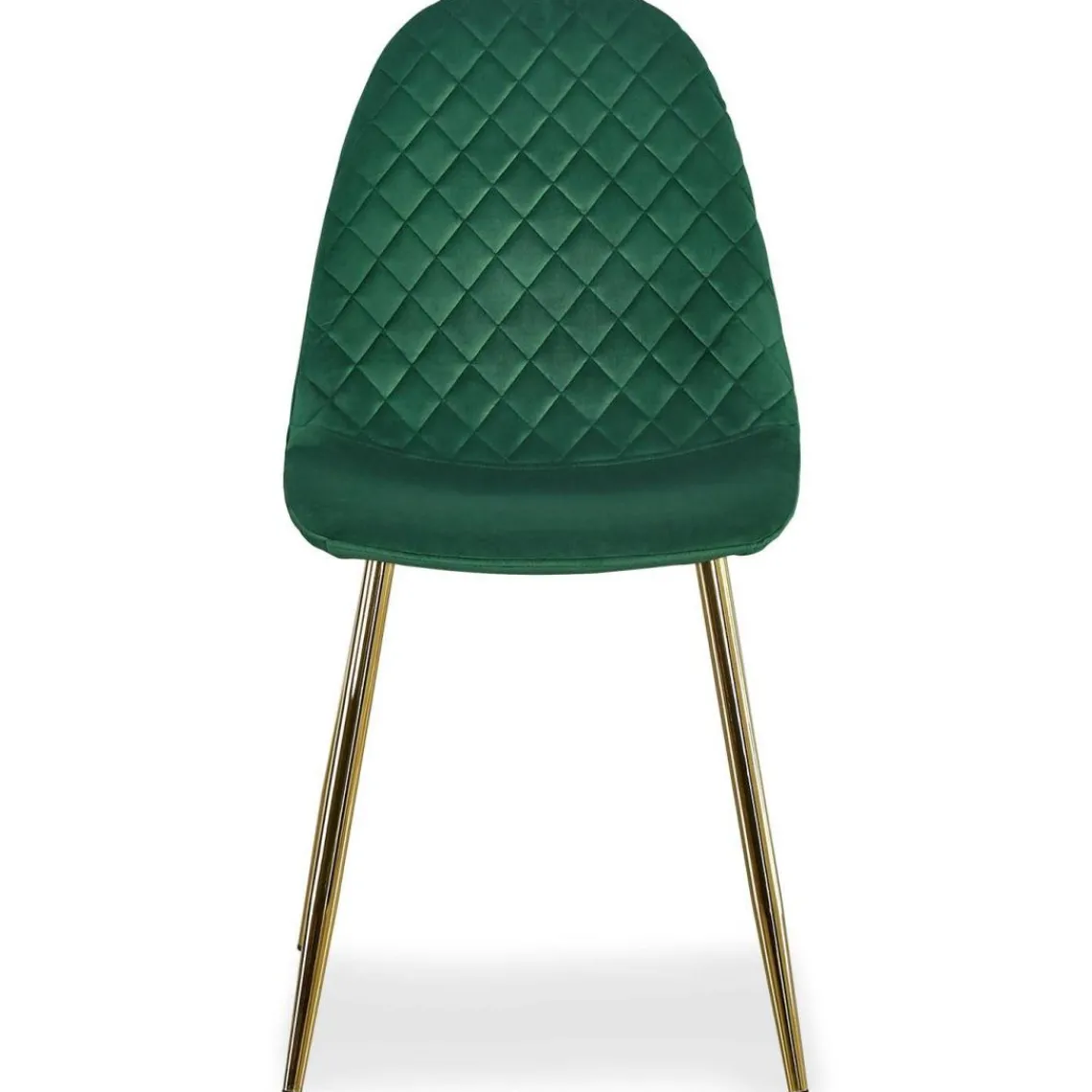 3S. x Home Lot de 8 chaises matelassées Norway Pieds Or et Velours Vert Best