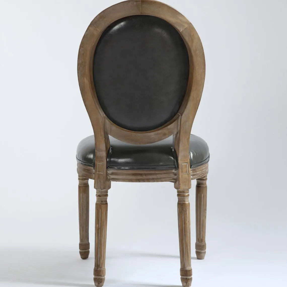 3S. x Home Lot de 2 chaises médaillon Simili (P.U) Gris REGAL Hot