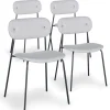 3S. x Home Lot de 4 chaises modernes Stellair Tissu Gris Discount