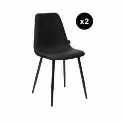 3S. x Home Lot de 2 chaises es en métal Noir Online
