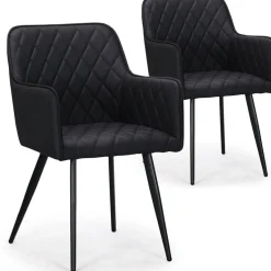 3S. x Home Lot de 2 Chaises es KENT Noir Sale
