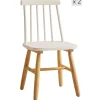 3S. x Home Lot de 2 chaises pour enfant NESNA design moderne et sa structure en bois massif blanc Outlet