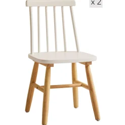 3S. x Home Lot de 2 chaises pour enfant NESNA design moderne et sa structure en bois massif blanc Outlet