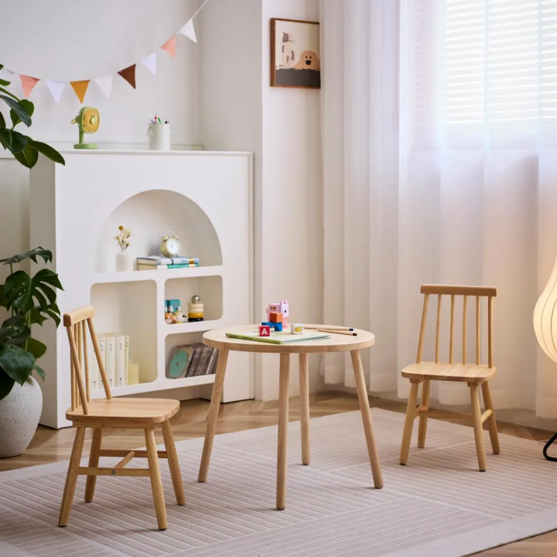 3S. x Home Lot de 2 chaises pour enfant NESNA design moderne et sa structure en bois massif Sale