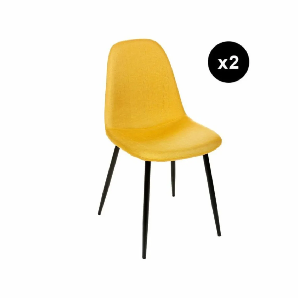 3S. x Home Lot de 2 chaises scandi s Jaune Best