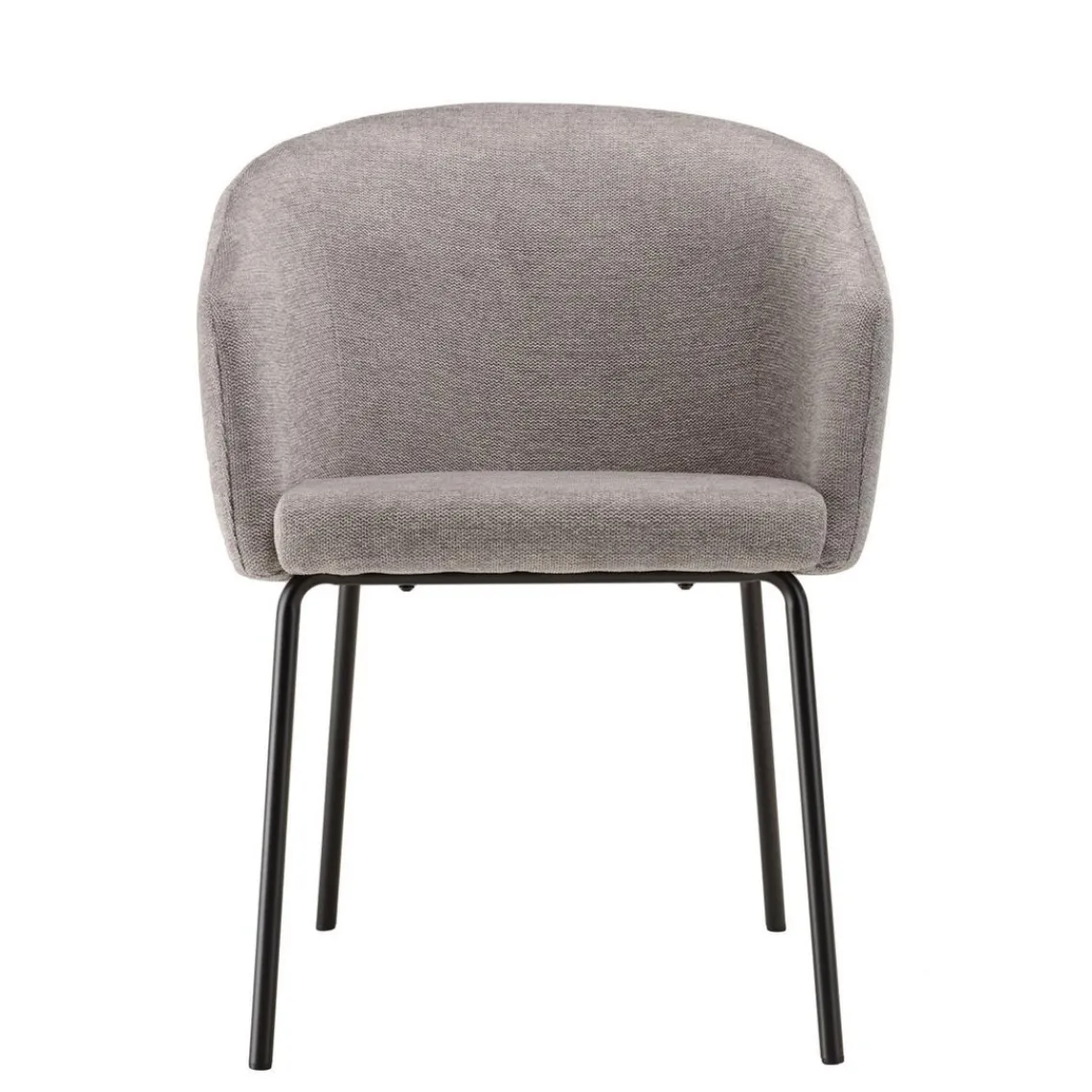 Macabane Lot de 2 chaises tissu clair pieds acier noir ULYSSE Gris Discount