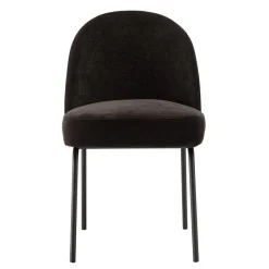 Macabane Lot de 2 chaises tissu noir pieds acier noir ULYSSE Clearance