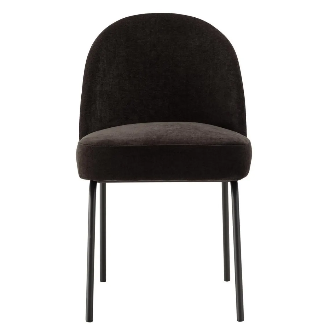 Macabane Lot de 2 chaises tissu noir pieds acier noir ULYSSE Clearance